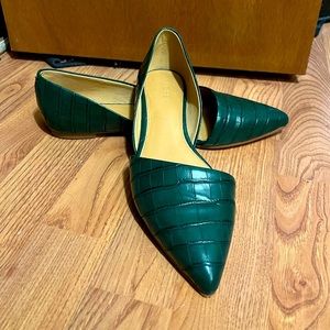 J. Crew Croc Embossed Vegan Leather d’Orsay Flats